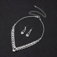 Necklace Earrings Bracelet Silver ColorAzizaK