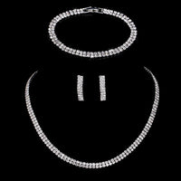Necklace Earrings Bracelet Silver ColorAzizaK