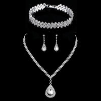 Necklace Earrings Bracelet Silver ColorAzizaK