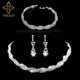 Necklace Earrings Bracelet Silver ColorAzizaK