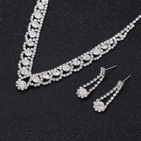 Necklace Earrings Bracelet Silver ColorAzizaK
