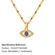 Necklace with Turkish eye pendant in stainless steel gold colorAzizaK