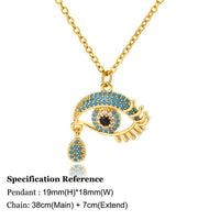 Necklace with Turkish eye pendant in stainless steel gold colorAzizaK