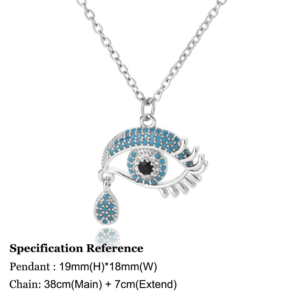 Necklace with Turkish eye pendant in stainless steel gold colorAzizaK