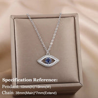 Necklace with Turkish eye pendant in stainless steel gold colorAzizaK