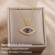 Necklace with Turkish eye pendant in stainless steel gold colorAzizaK