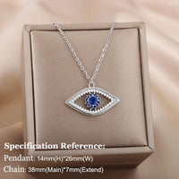 Necklace with Turkish eye pendant in stainless steel gold colorAzizaK