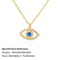 Necklace with Turkish eye pendant in stainless steel gold colorAzizaK