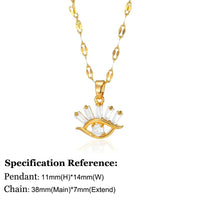 Necklace with Turkish eye pendant in stainless steel gold colorAzizaK