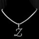 New Cursive Letters Cubic Zirconia Chain Intial Name Necklace Hip Hop Jewelry Gold Silver Color CZ 26 Alphabet Pendant NecklacesAzizaK