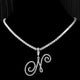 New Cursive Letters Cubic Zirconia Chain Intial Name Necklace Hip Hop Jewelry Gold Silver Color CZ 26 Alphabet Pendant NecklacesAzizaK