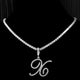 New Cursive Letters Cubic Zirconia Chain Intial Name Necklace Hip Hop Jewelry Gold Silver Color CZ 26 Alphabet Pendant NecklacesAzizaK