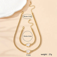 New Hot Selling Multicolour Lucky Five Leaf Flower Pendant Necklace Bracelet Set for Women Gift Trendy Jewelry Paty Jewelry SetsAzizaK