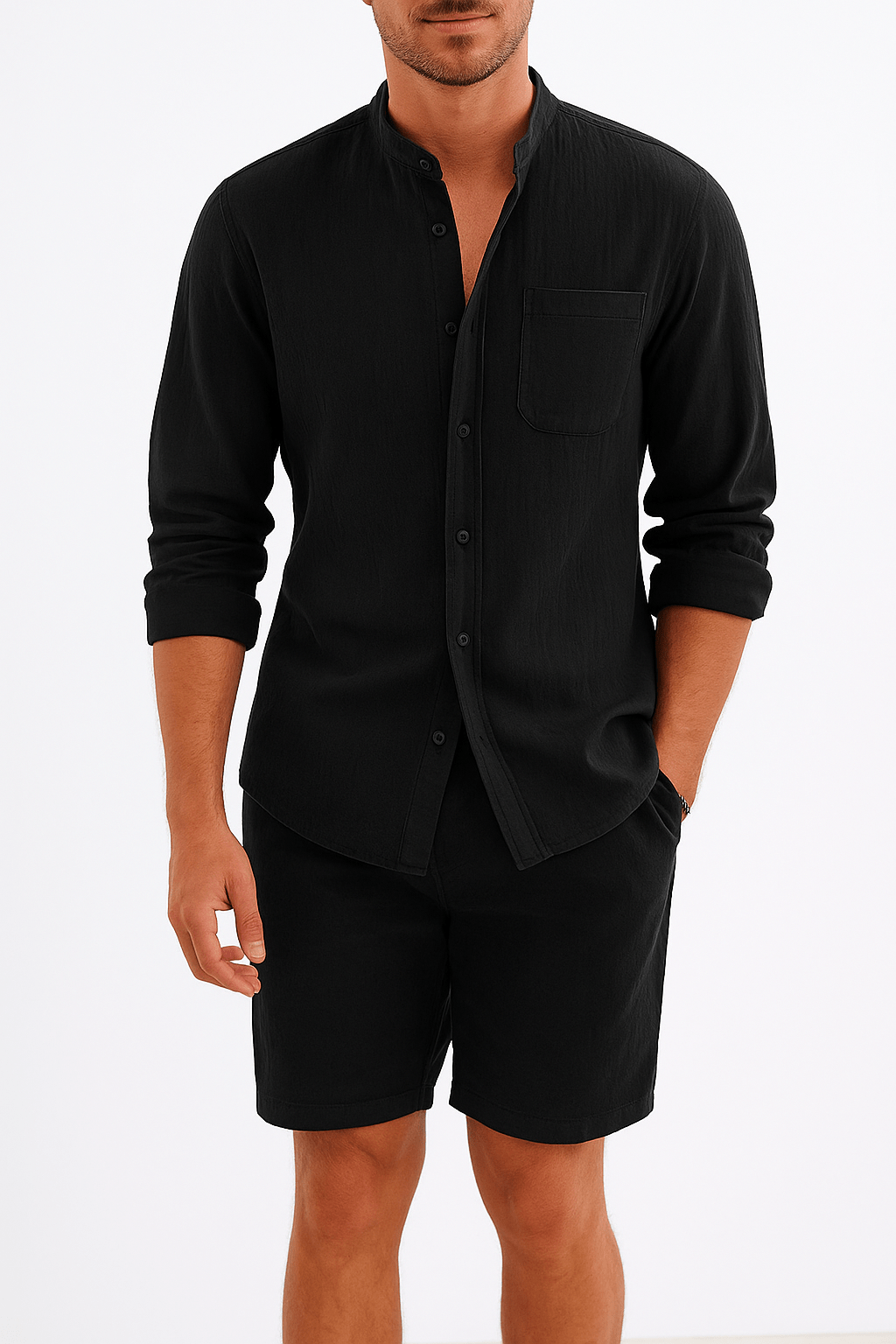 ✨ New Summer Trend Set – Cotton Linen Shirt and Shorts 🌿AzizaK