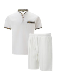 🌞 New Summer Waffle Set – Solid Color Zip - Up Lapel Top & Shorts (2 - Piece)AzizaK