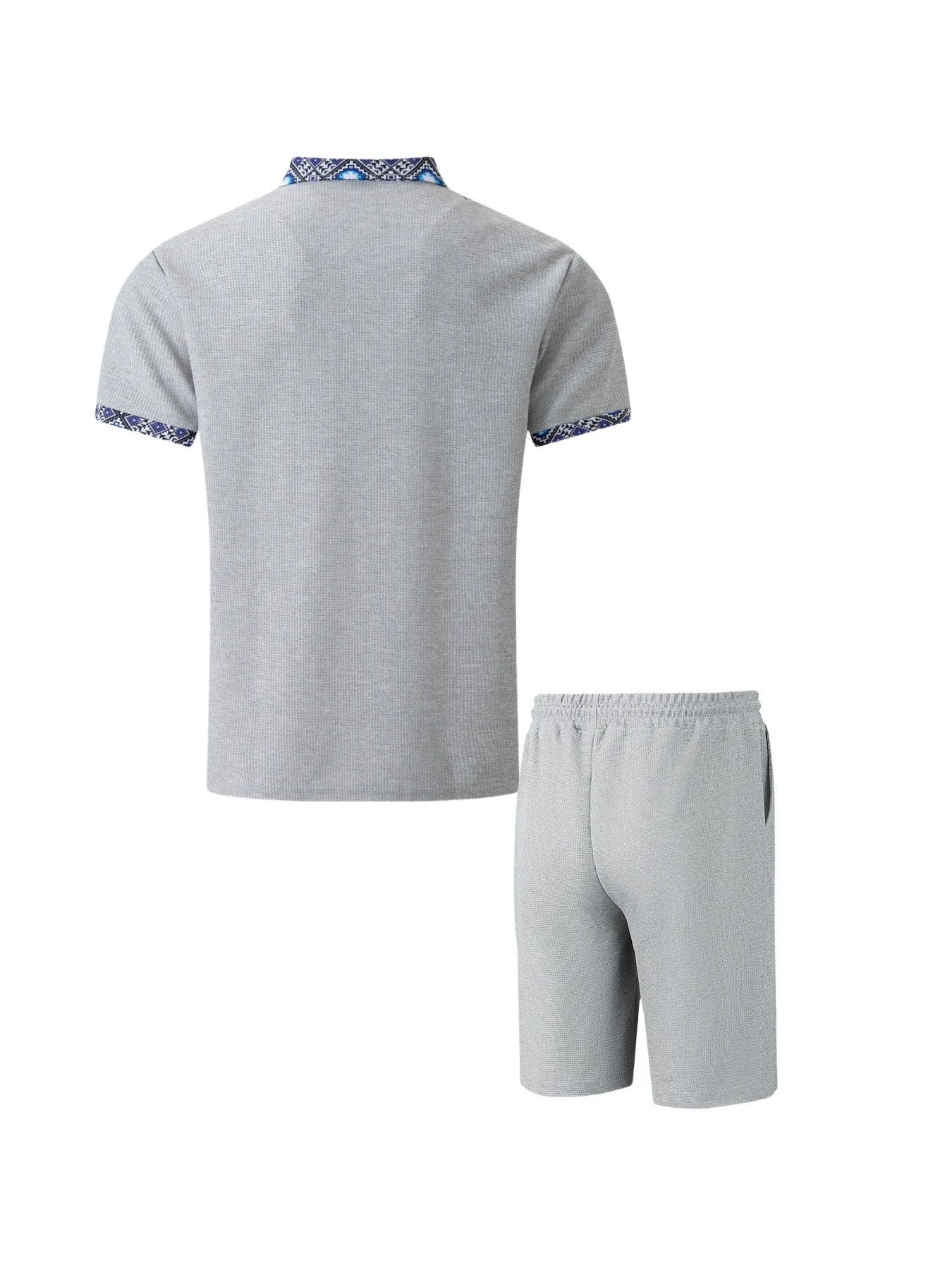🌞 New Summer Waffle Set – Solid Color Zip - Up Lapel Top & Shorts (2 - Piece)AzizaK