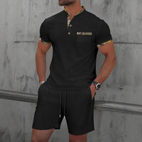 🌞 New Summer Waffle Set – Solid Color Zip - Up Lapel Top & Shorts (2 - Piece)AzizaK