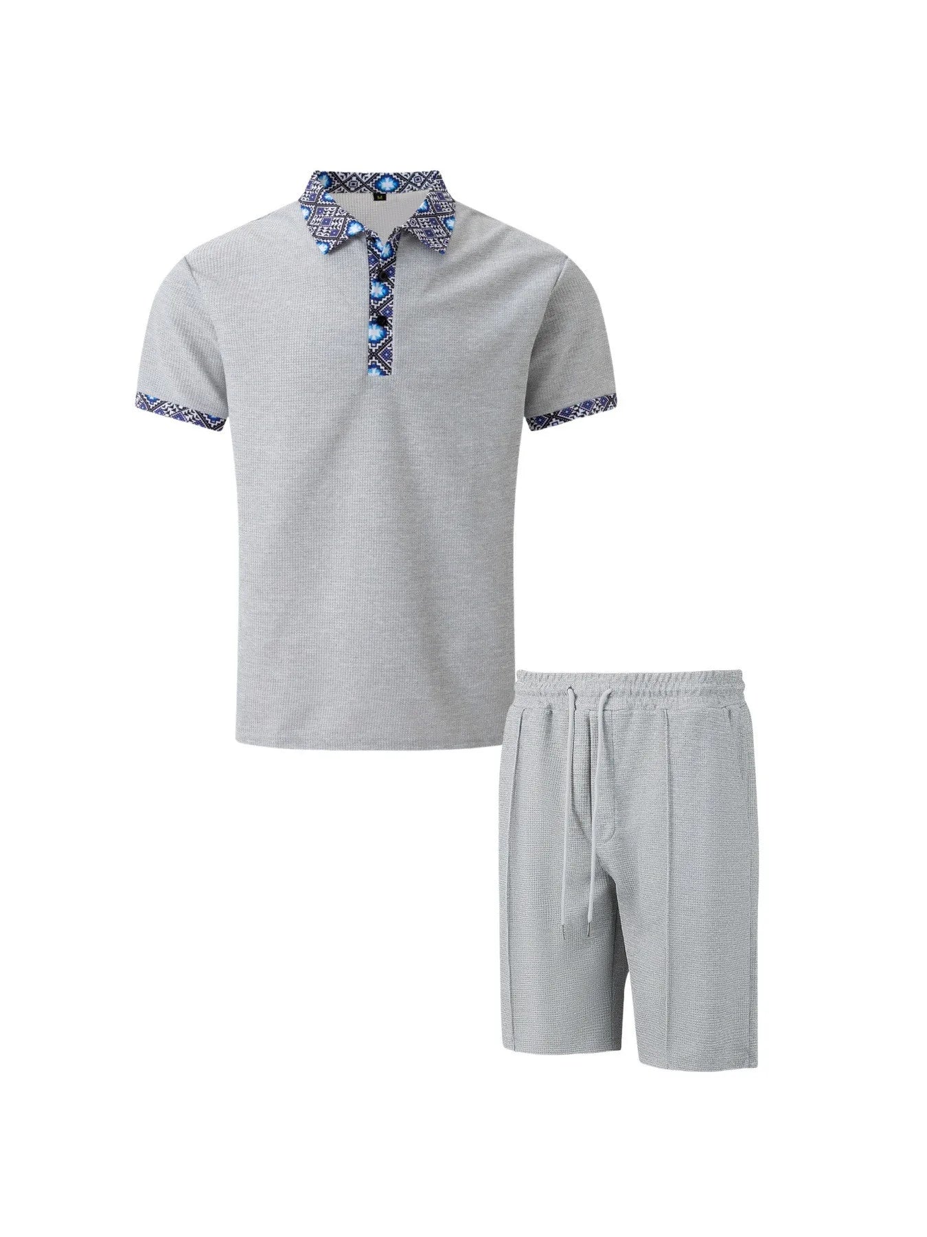 🌞 New Summer Waffle Set – Solid Color Zip - Up Lapel Top & Shorts (2 - Piece)AzizaK