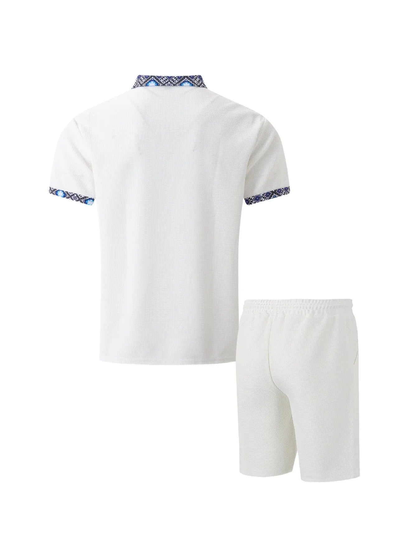 🌞 New Summer Waffle Set – Solid Color Zip - Up Lapel Top & Shorts (2 - Piece)AzizaK