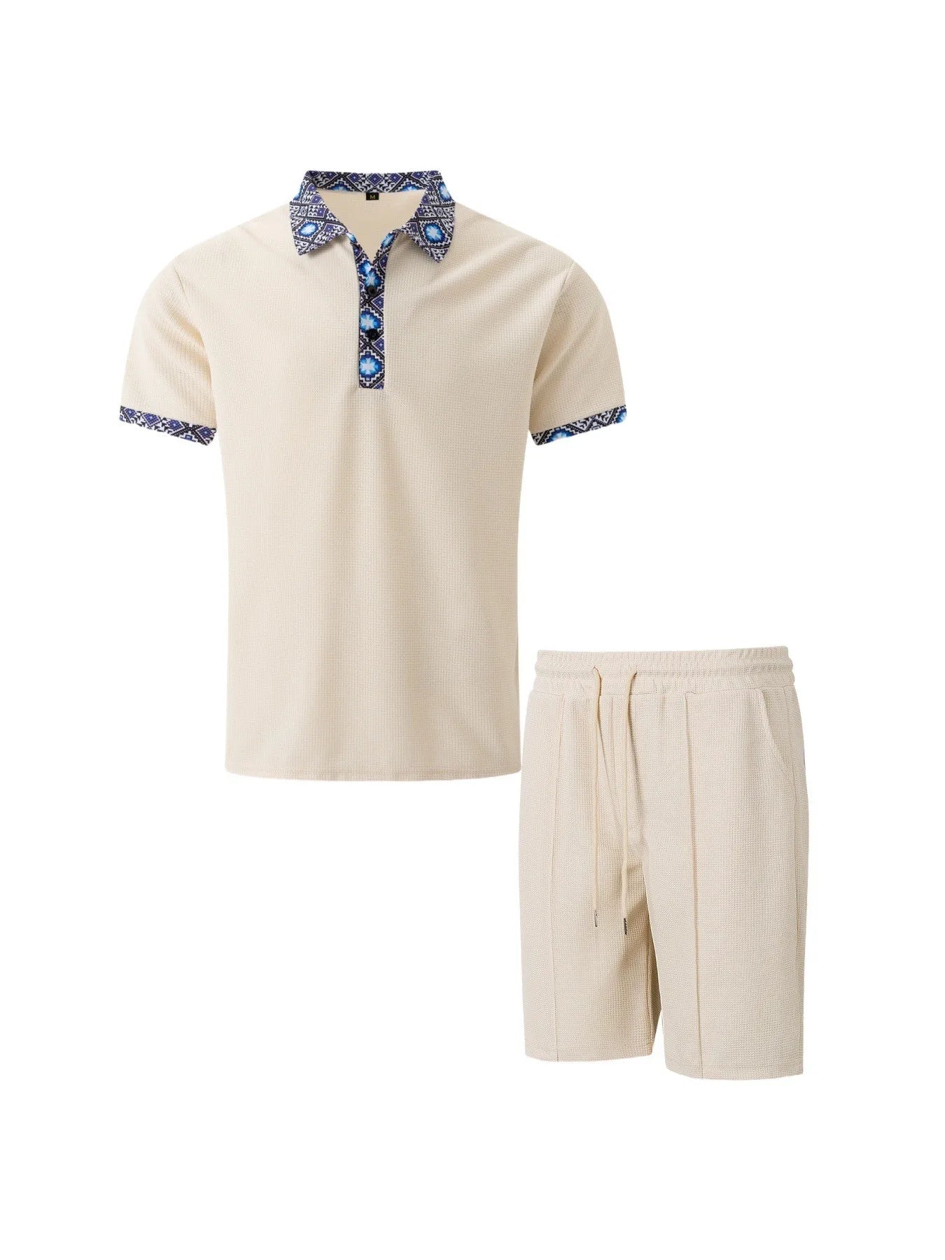 🌞 New Summer Waffle Set – Solid Color Zip - Up Lapel Top & Shorts (2 - Piece)AzizaK