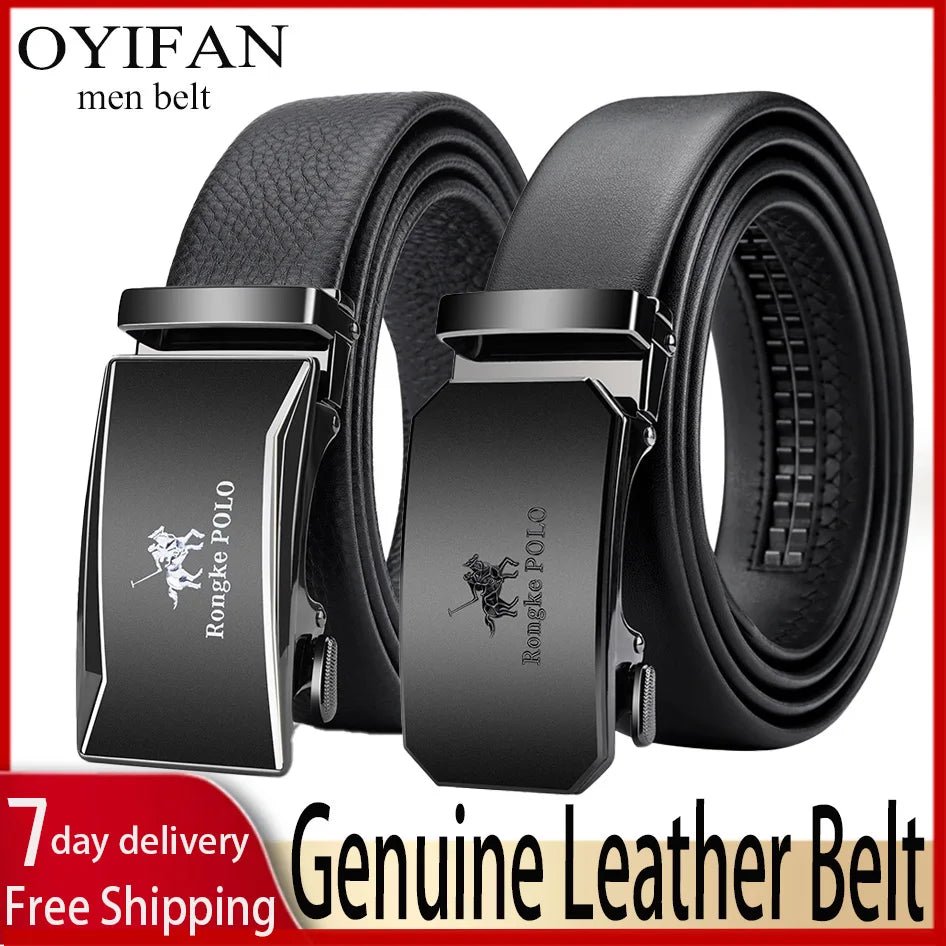 OUYIFAN Men's Belt Genuine Leather Belt for Men Automatic Belts Adjustable Belt Business BeltsAzizaK