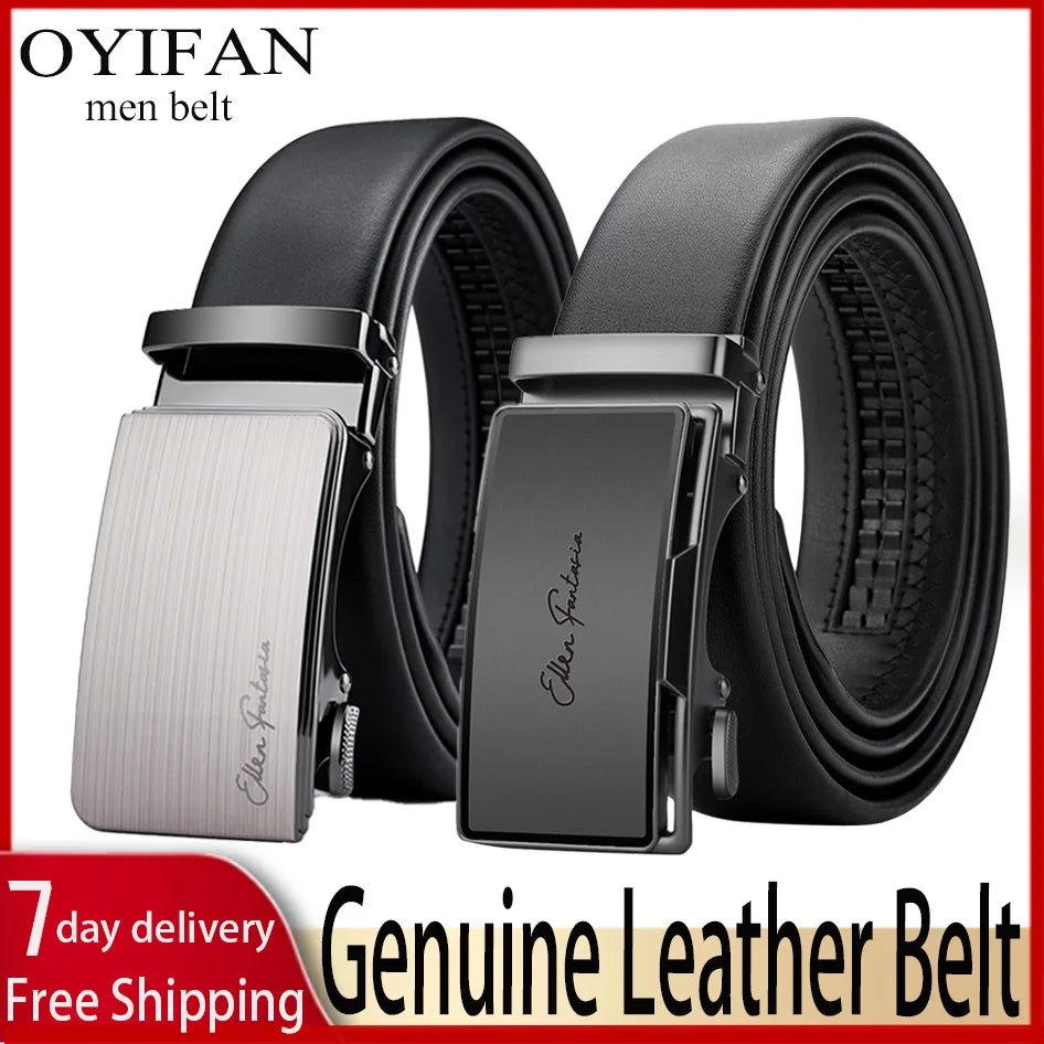 OUYIFAN Men's Belt Genuine Leather Belt for Men Automatic Belts Adjustable Belt Business BeltsAzizaK