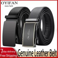 OUYIFAN Men's Belt Genuine Leather Belt for Men Automatic Belts Adjustable Belt Business BeltsAzizaK