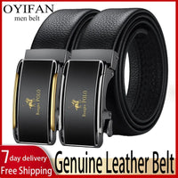 OUYIFAN Men's Belt Genuine Leather Belt for Men Automatic Belts Adjustable Belt Business BeltsAzizaK