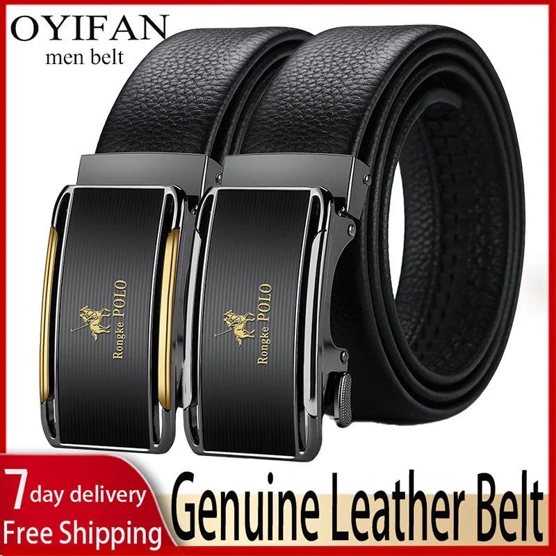 OUYIFAN Men's Belt Genuine Leather Belt for Men Automatic Belts Adjustable Belt Business BeltsAzizaK