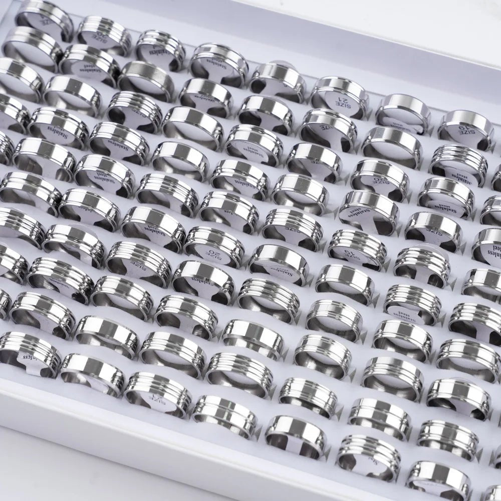 Pack of 20 classic stainless steel ringsAzizaK