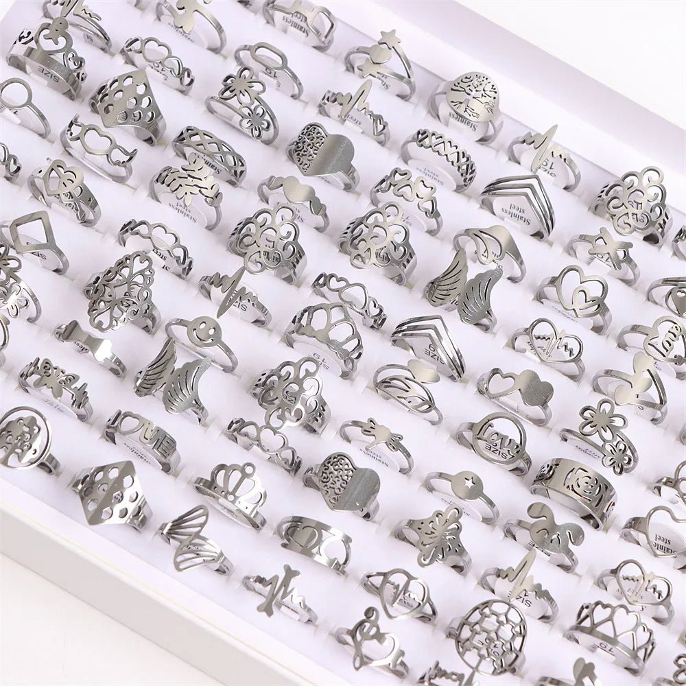 Pack of 20 classic stainless steel ringsAzizaK
