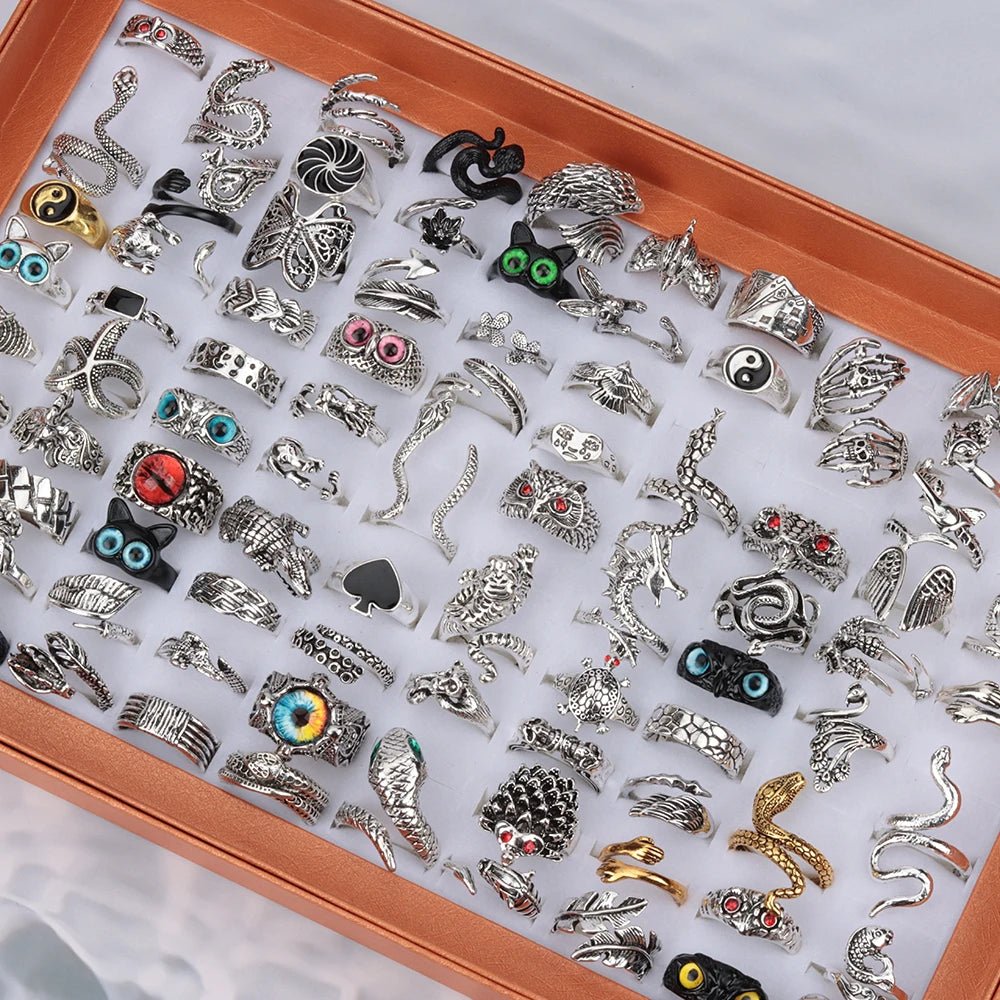 Pack of 20 vintage punk snake ringsAzizaK