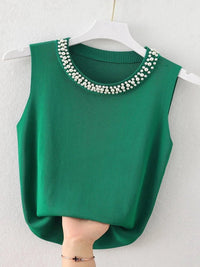 Pearl Collar Tank TopAzizaK