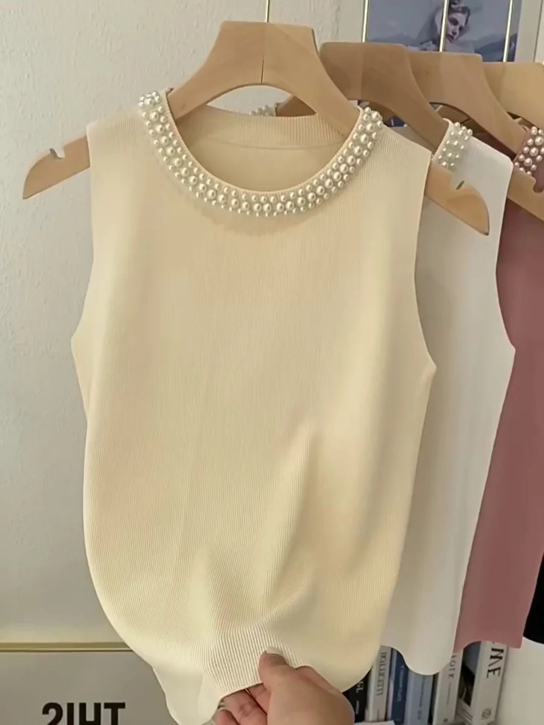 Pearl Collar Tank TopAzizaK