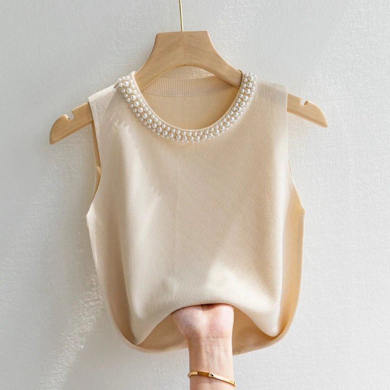 Pearl Collar Tank TopAzizaK