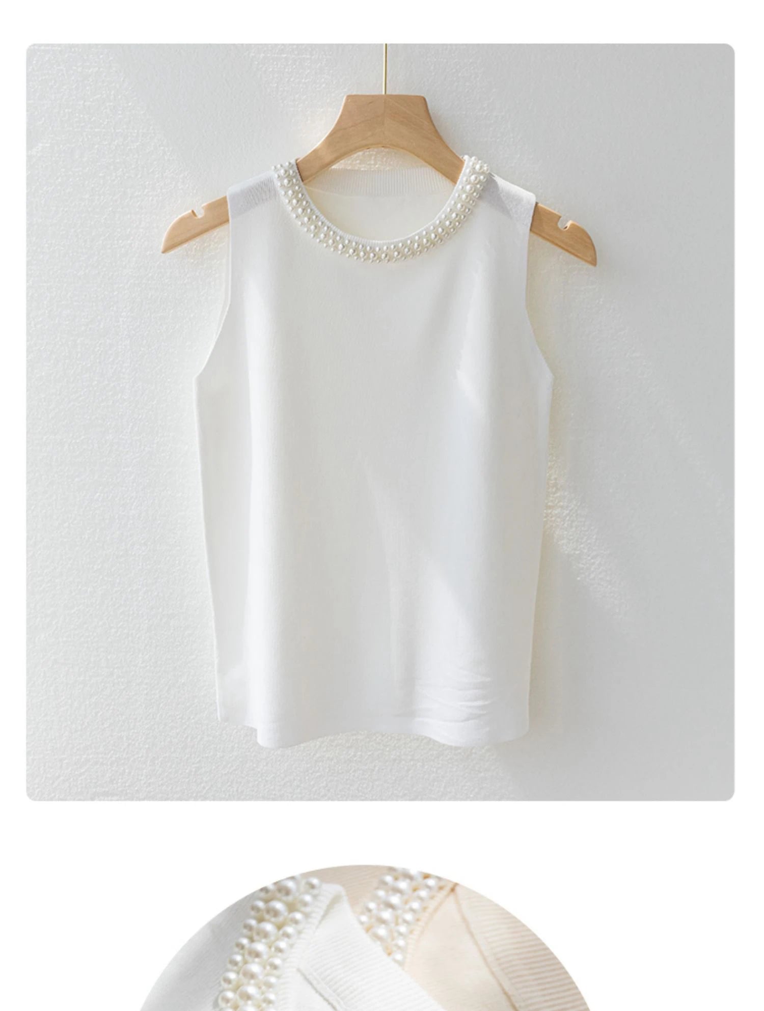 Pearl Collar Tank TopAzizaK