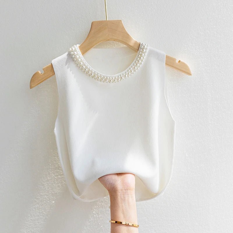 Pearl Collar Tank TopAzizaK
