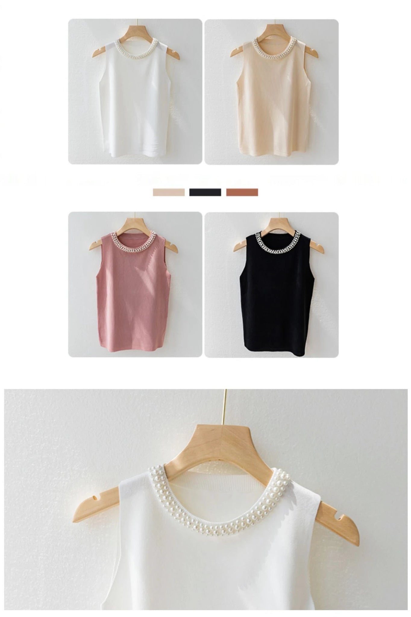 Pearl Collar Tank TopAzizaK