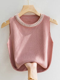 Pearl Collar Tank TopAzizaK