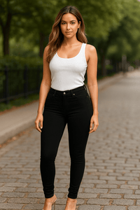 Pencil cut denim pantsAzizaK