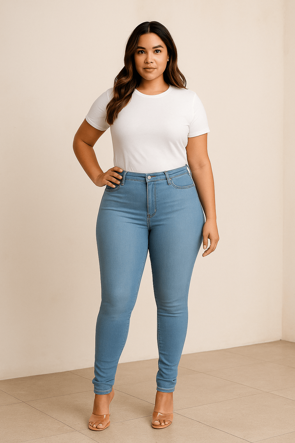 Pencil cut denim pantsAzizaK