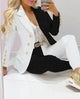 Plaid Print Lapel Collar Blazer and Pants SetAzizaK