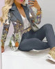 Plaid Print Lapel Collar Blazer and Pants SetAzizaK