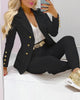 Plaid Print Lapel Collar Blazer and Pants SetAzizaK