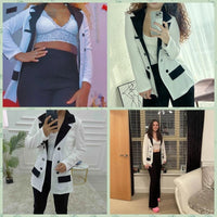 Plaid Print Lapel Collar Blazer and Pants SetAzizaK