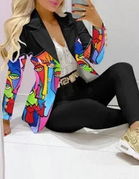 Plaid Print Lapel Collar Blazer and Pants SetAzizaK