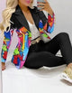 Plaid Print Lapel Collar Blazer and Pants SetAzizaK