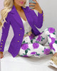 Plaid Print Lapel Collar Blazer and Pants SetAzizaK