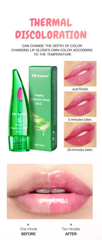 Plumping Lip Oil with Aloe Vera and Chilli | Temperature Activated Color Change | Moisturizing and Hydrating Lip Gloss for Fuller LipsAzizaK