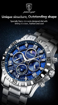 POEDAGAR Luxury Quartz Watch Sports Watch Waterproof Luminous Stainless Steel Chronograph Clock RelojAzizaK